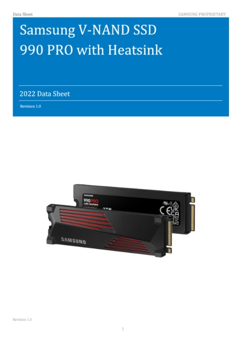 990 PRO with Heatsink Datasheet