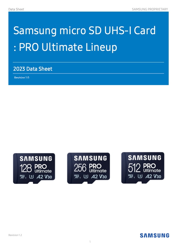microSD Card PRO Ultimate Data Sheet