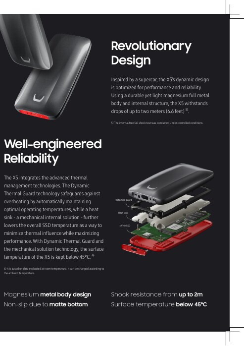 Disque dur externe SSD Samsung X5 500Go (MU-PB500B) USB 3.0 - 2,5