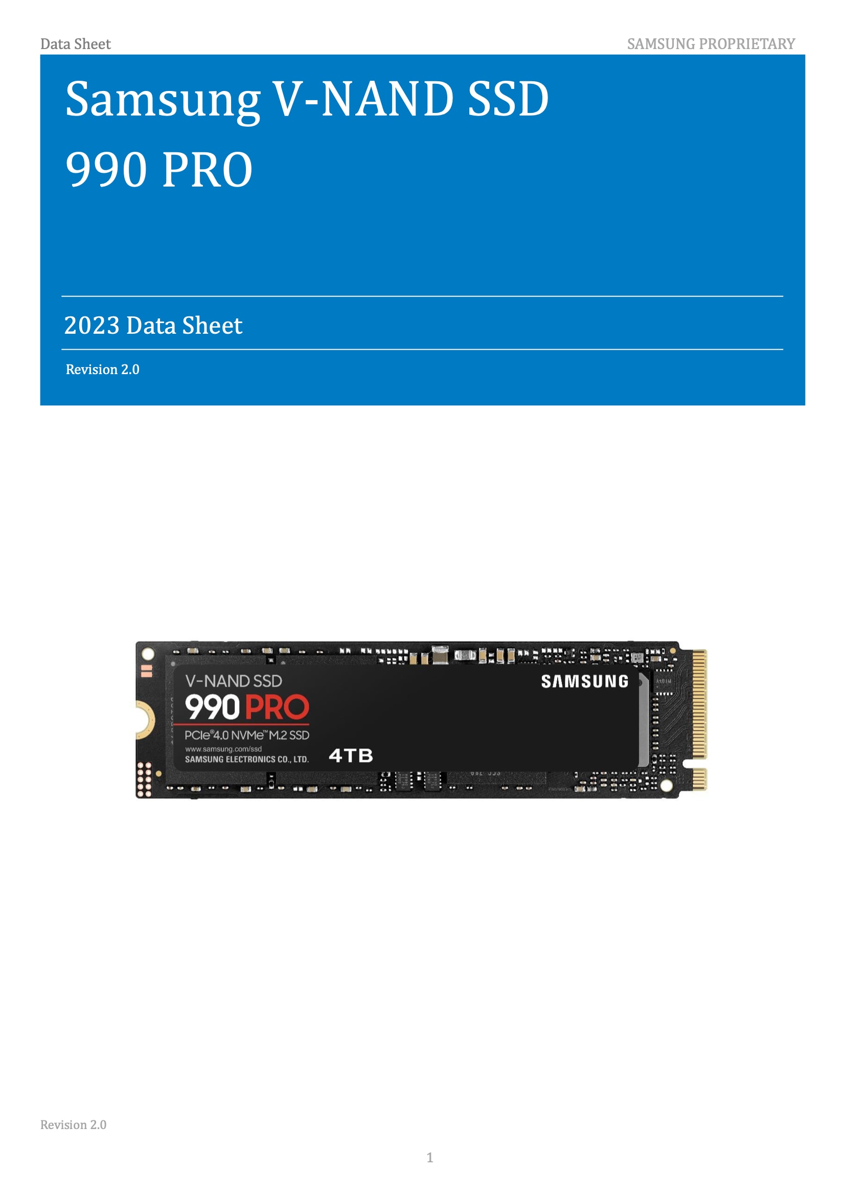 Samsung SSD 990 PRO M.2 PCIe NVMe 2TB - SSD - LDLC 3-year warranty