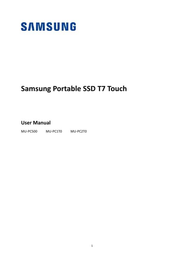 SSD Samsung T7 Touch 1 TB Black Dispozitive de stocare externe