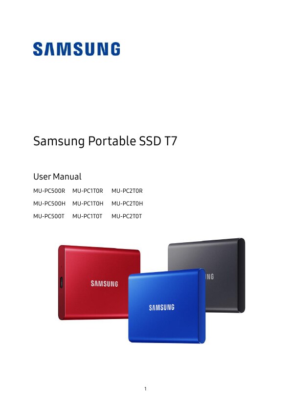 Disque externe SSD T7 1To USB et USB-C Samsung bleu - ISTORE