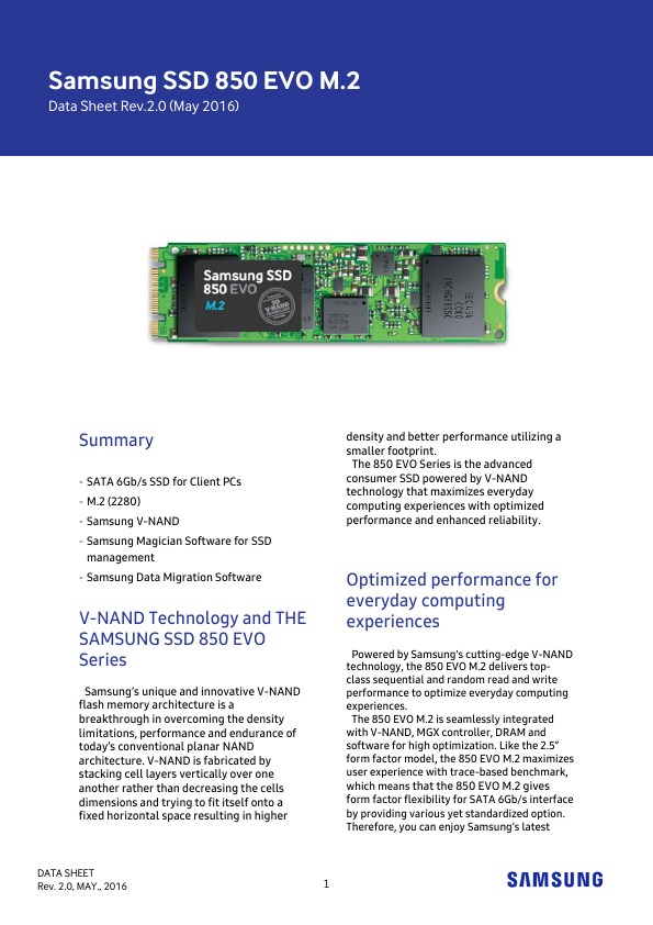 Et bestemt systematisk indad Samsung 850 EVO | Consumer SSD | Specs & Features | Samsung Semiconductor  Global