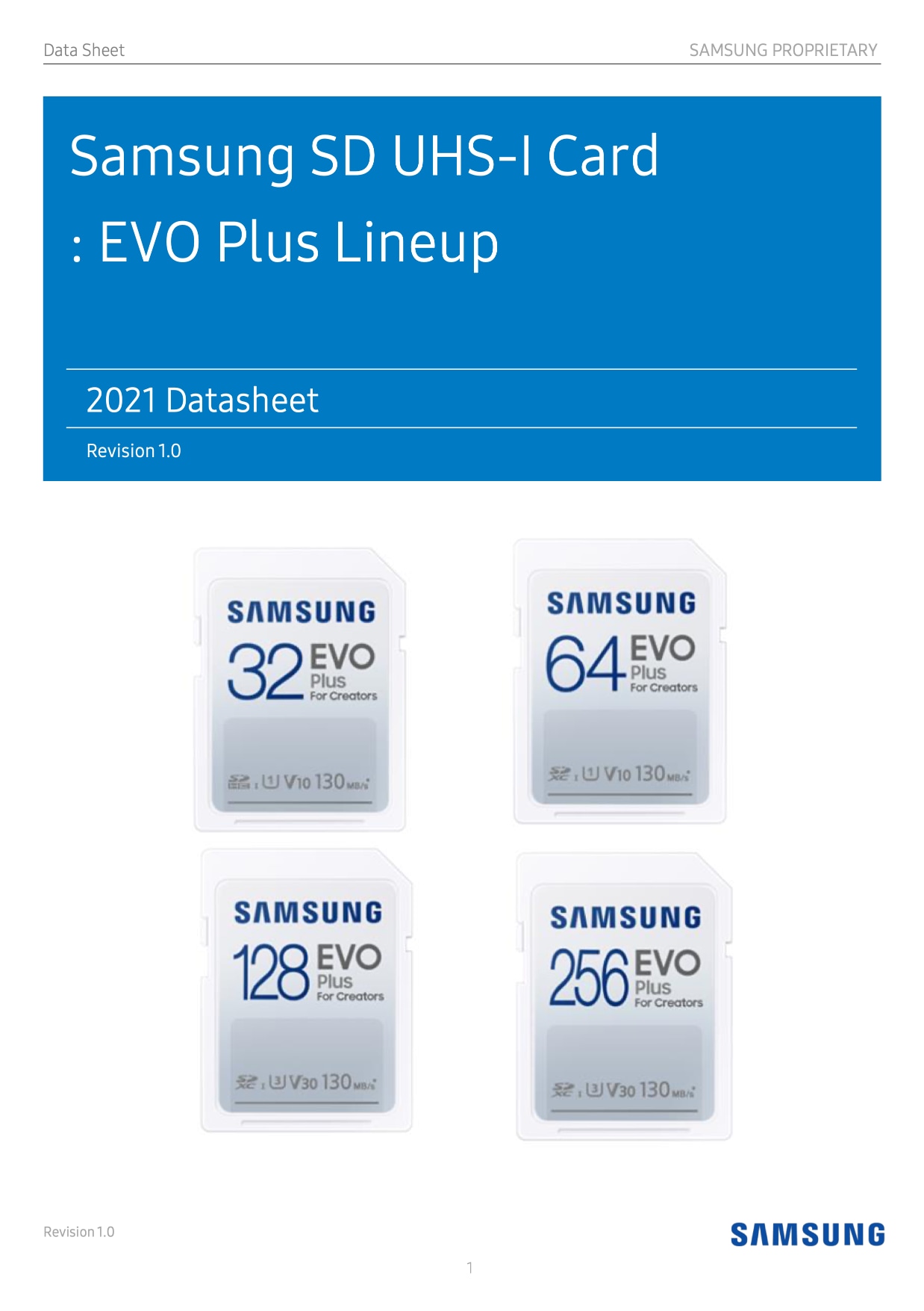 SD Card EVO Plus Data Sheet