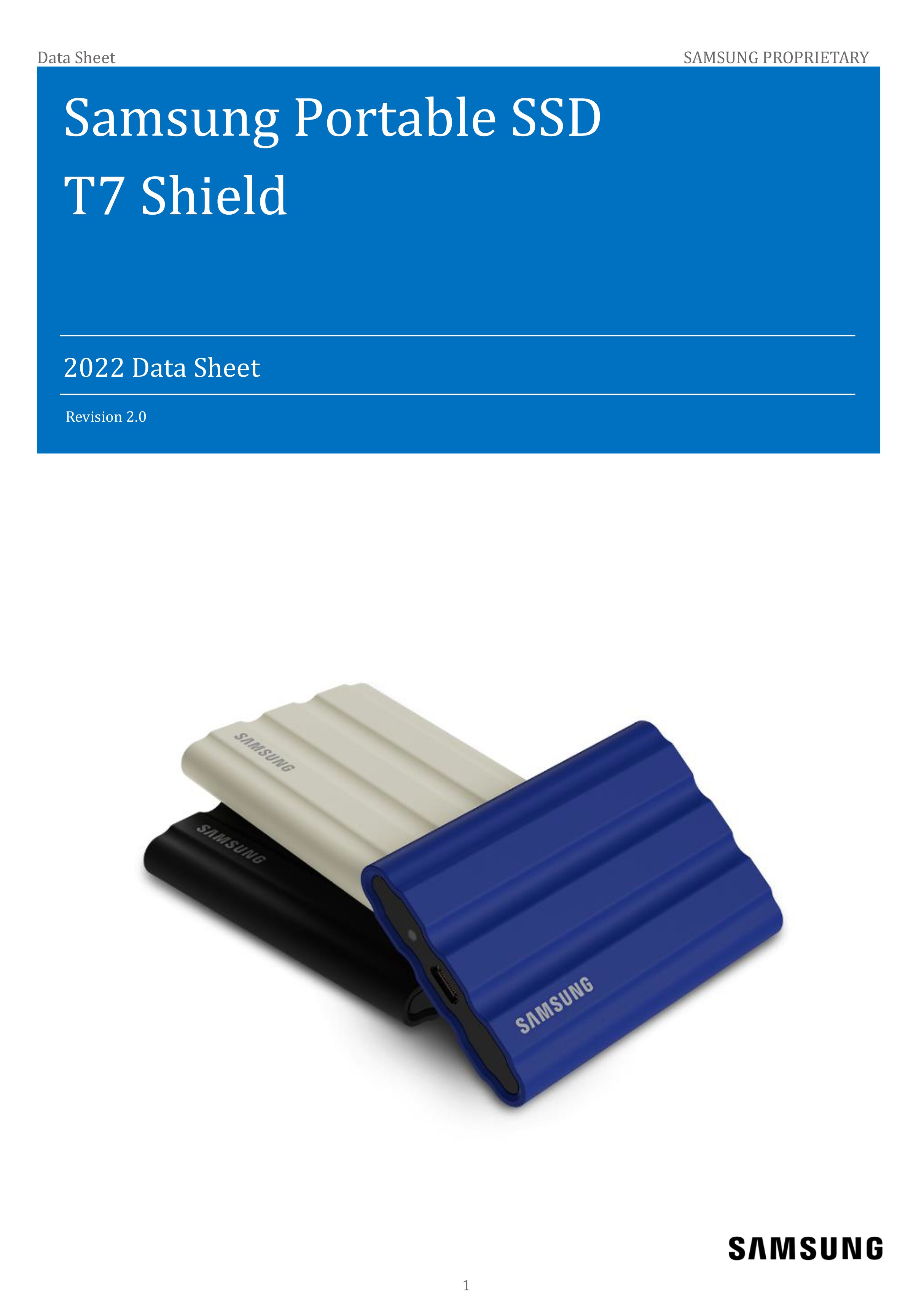 Samsung Disque SSD Externe Portable T7 Shield, Noir 1 To - Prix pas cher