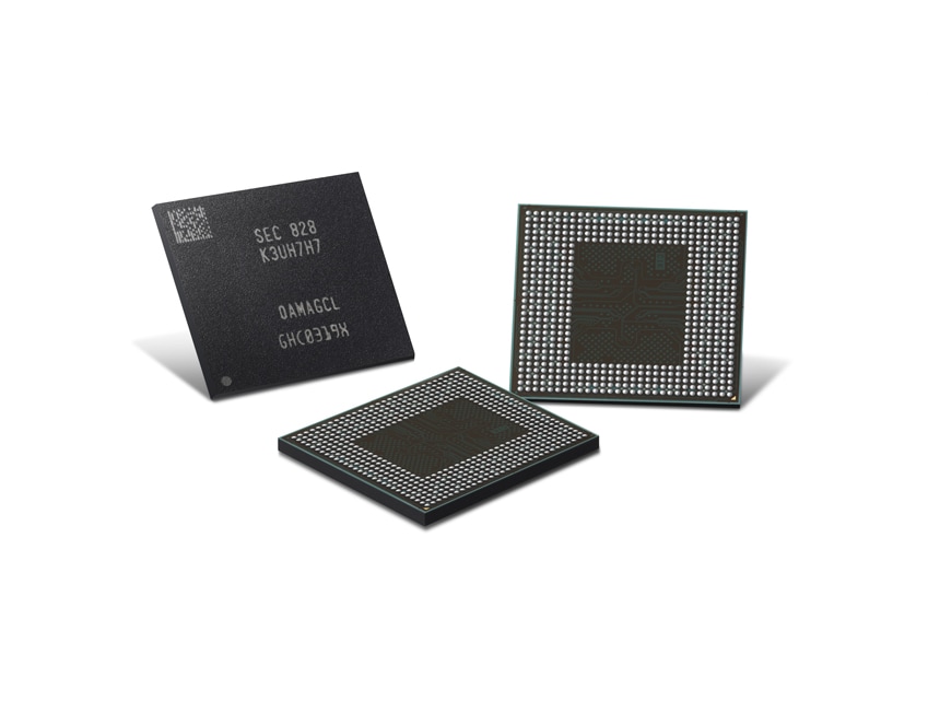 삼성전자 2세대 10나노급 8GB LPDDR4X 모바일 D램 패키지의 이미지입니다. 