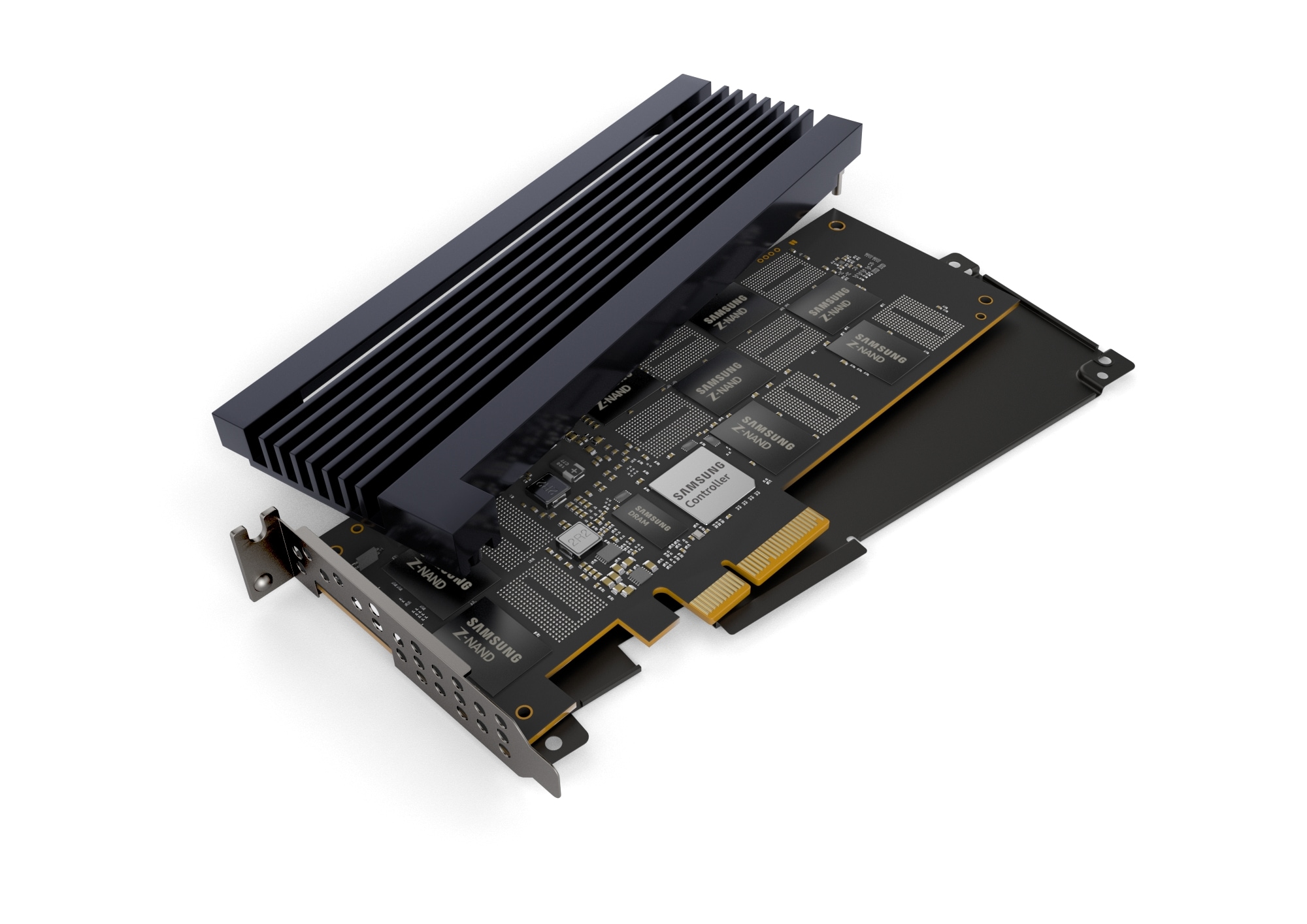 삼성전자가 출시하는 차세대 슈커컴퓨터용 ‘800GB(기가바이트) Z-SSD’ 제품이 분해된 이미지