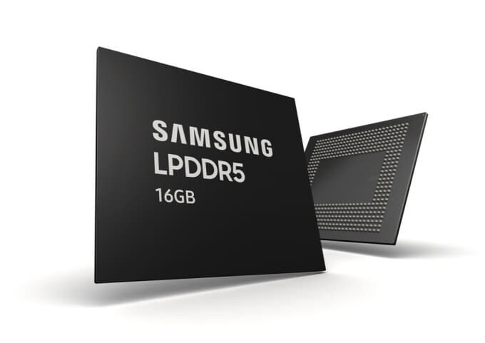 3세대 10나노급(1z) 기반 16GB LPDDR5의 정면과 후면이 앞뒤로 있는 이미지