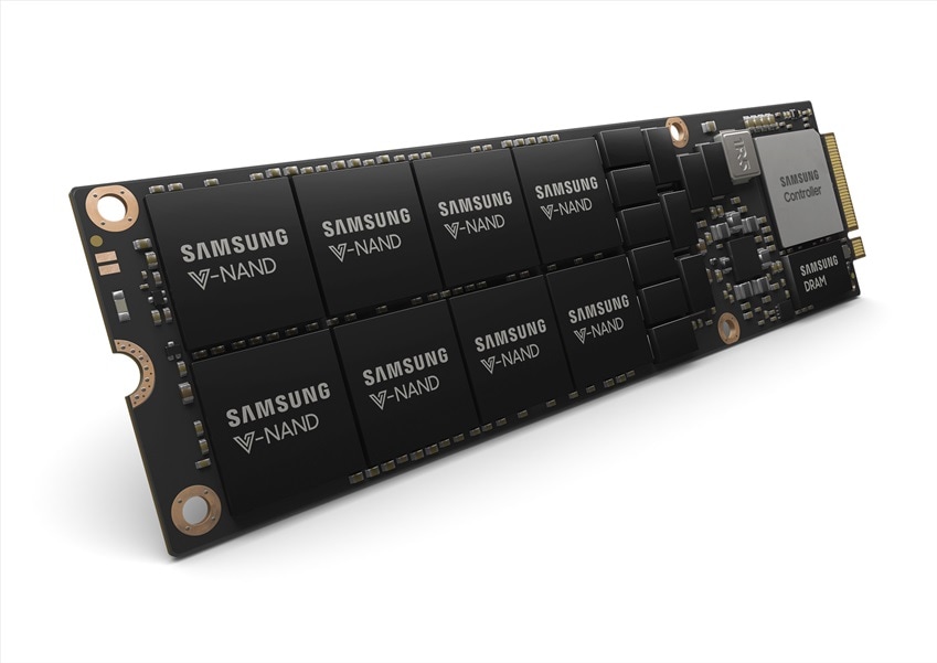 삼성전자가 출시하는 새로운 규격의 대규모 데이터센터용 '8TB NF1 SSD' 제품 이미지