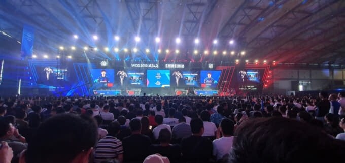 2019년 월드 사이버 게임이 중국 시안에서 관객을 사로잡는다.