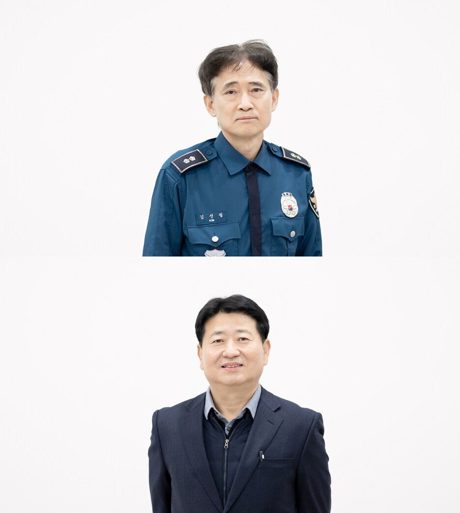 이임 소감을 전하는 前 서천파출소장 김성필 위원(좌측)과 前 고매파출소장 임병국 위원(우측)