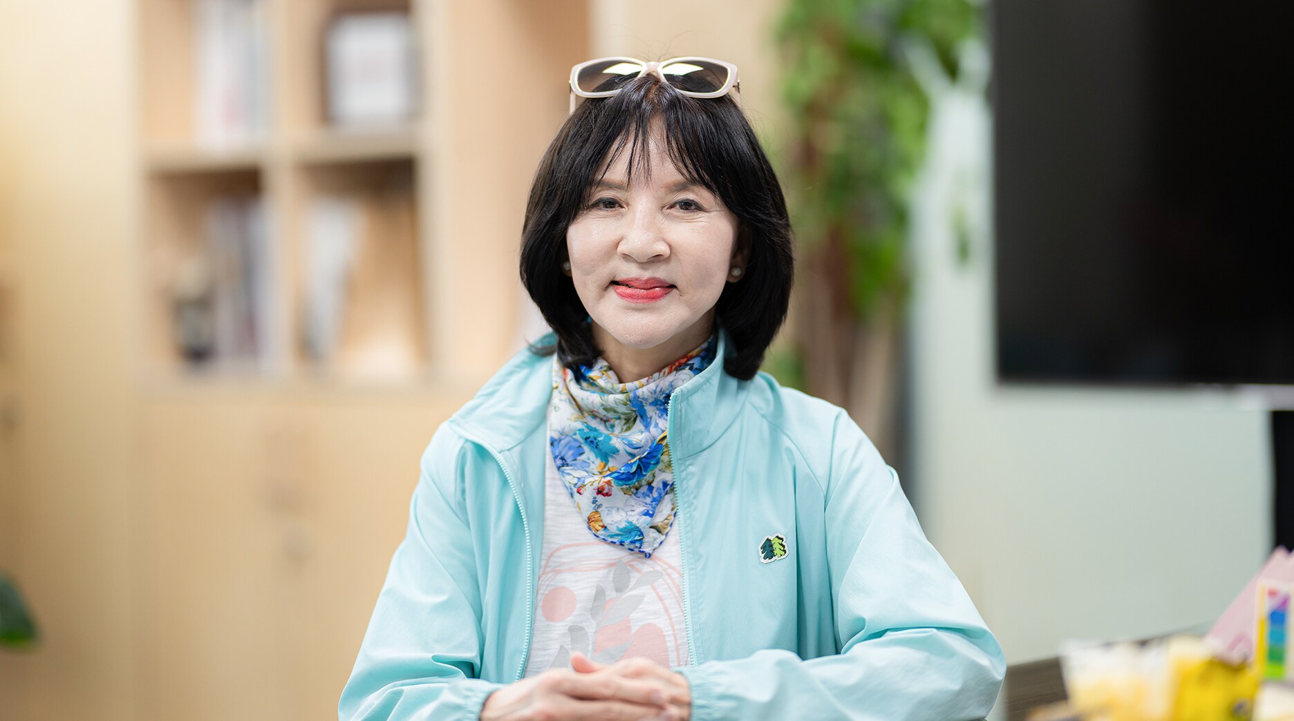 환경정화 활동 참가 소감을 전하는 서농동 통장협의회 감사 정예령 위원