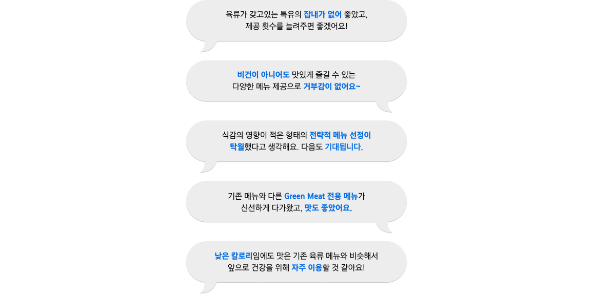 임직원들의 행사에 대한 긍정적인 반응을 보여주는 말풍선 이미지.