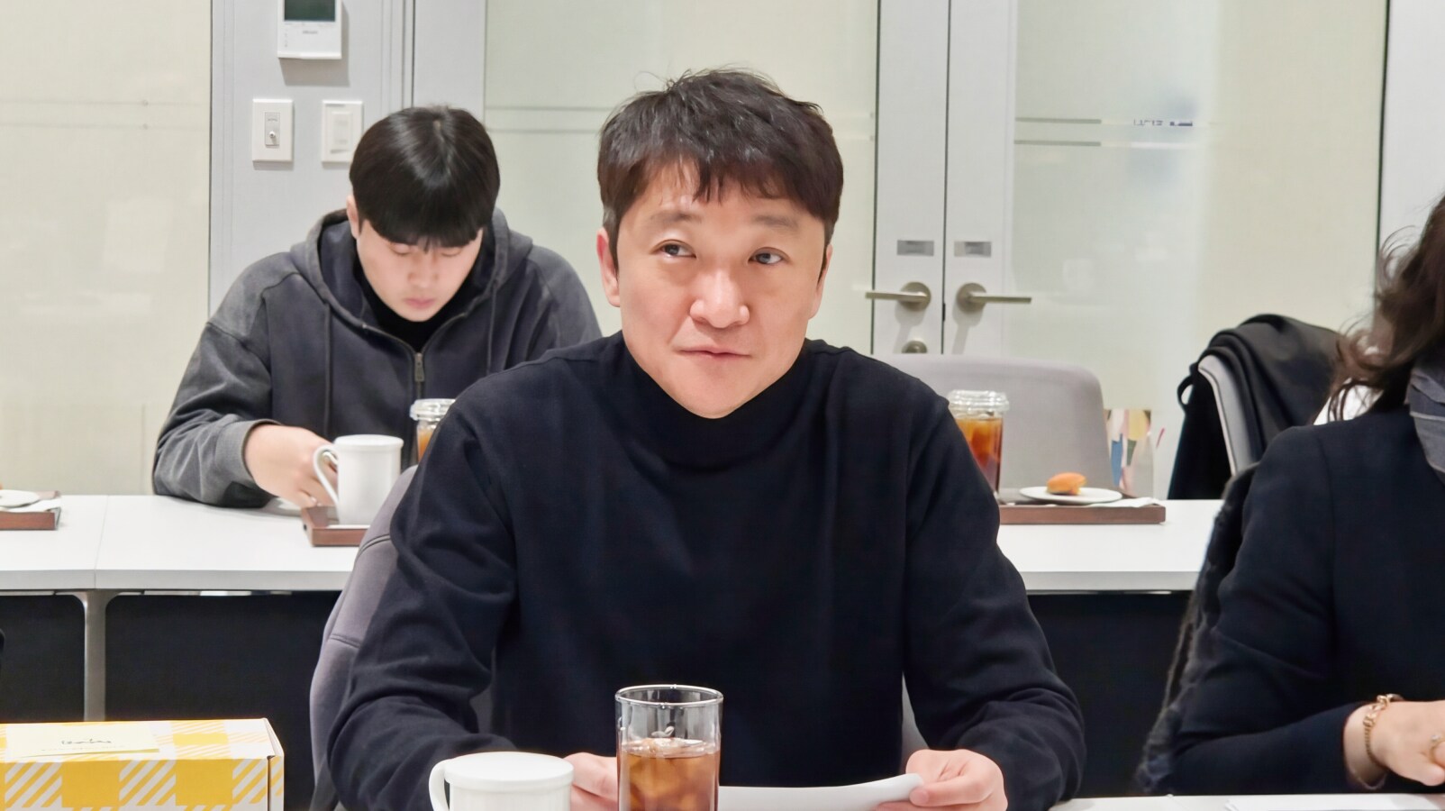 평택캠퍼스 건설 현황에 대해 설명하는 정창우 위원