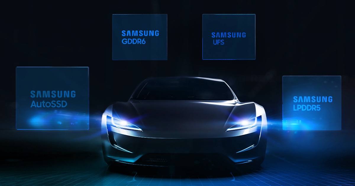 Image of Autonomous Vehicles with high-performance SSDs, graphics DRAM, LPDDR4/5 and UFS products.