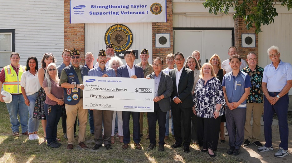 $50,000 donation from Samsung E&C America, Inc. to the American Legion, Graham D. Luhn Post 39 in August 2025.