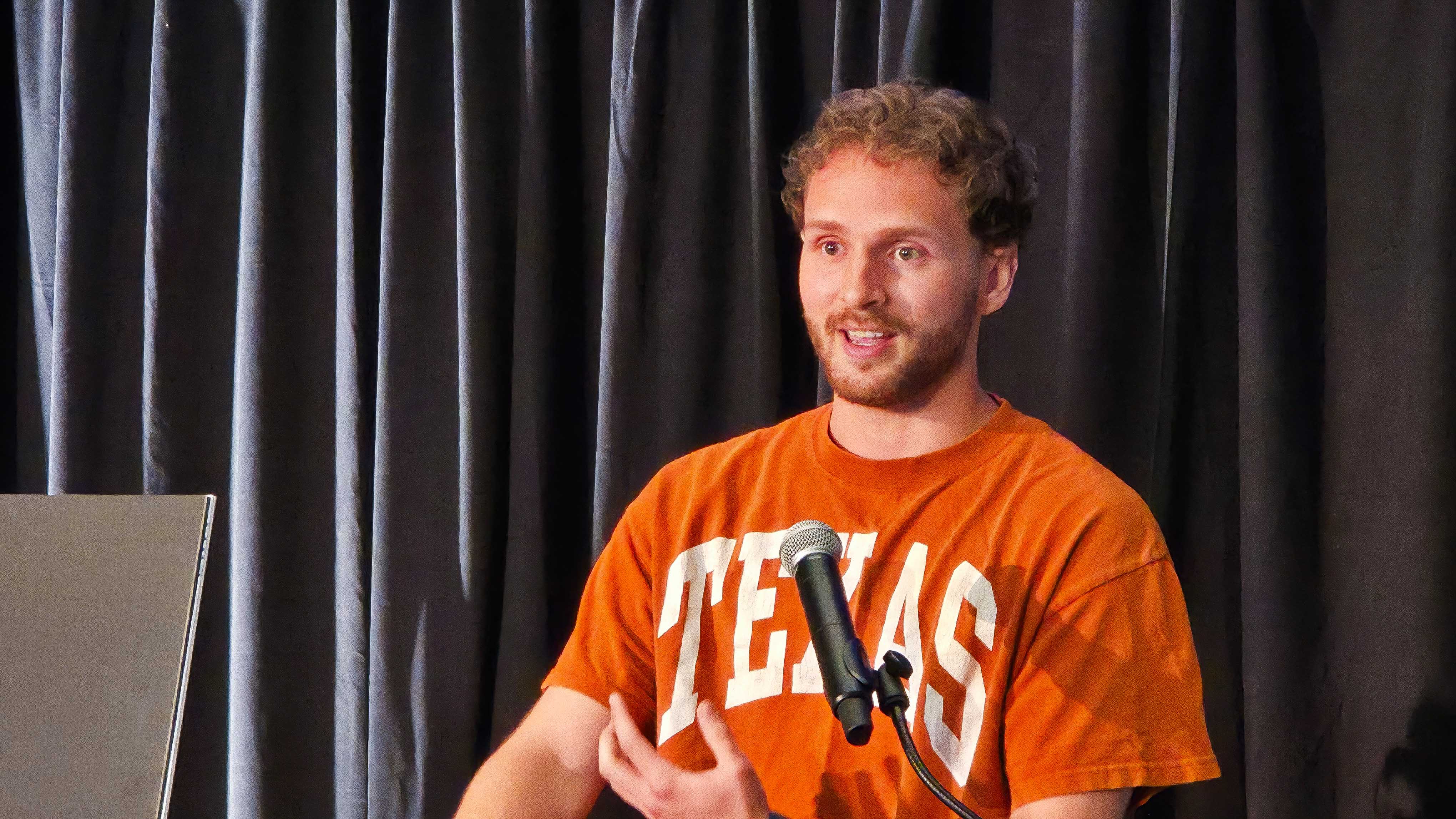 Jett Vanbrocklin speaking at the Made in Texas: Boundless Opportunity event.