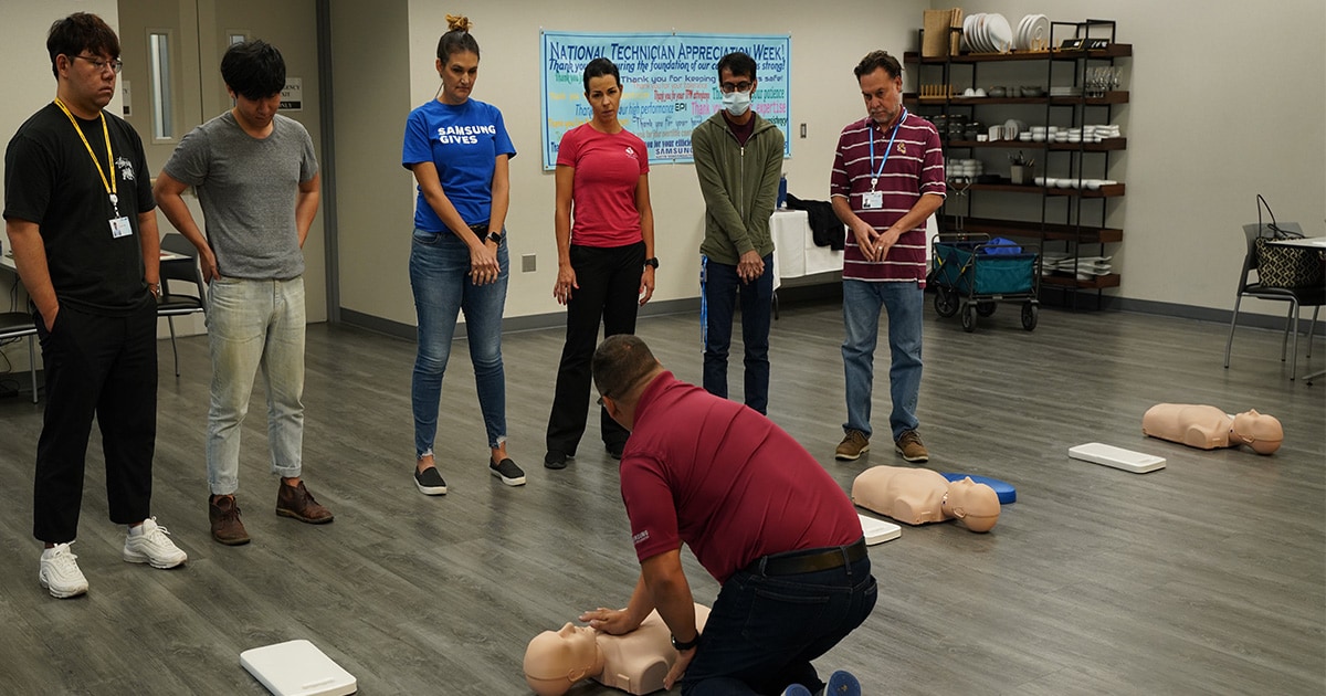 CPR challenge held as at Samsung Austin Semiconductor. 