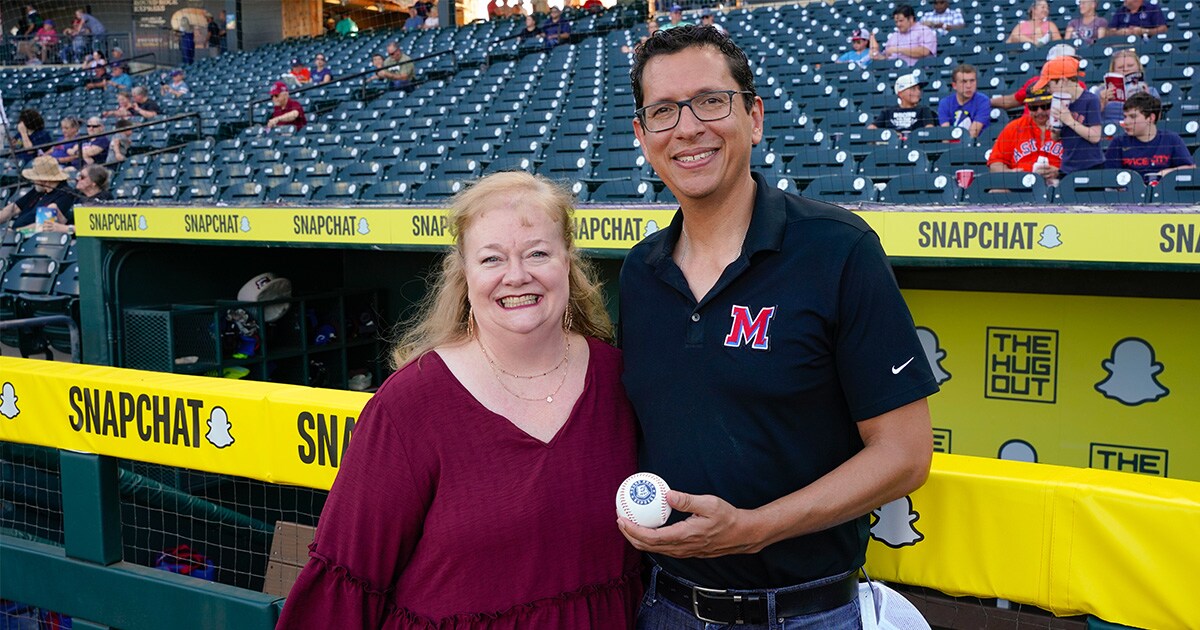 Samsung Austin Semiconductor’s senior director of Communications and Community Affairs Michele Glaze, left, and Manor ISD superintendent Dr. Robert Sormani in 2024.