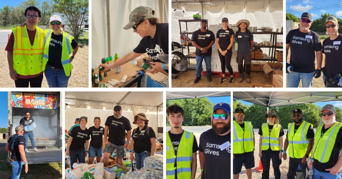 Samsung Austin Semiconductor employees volunteering on July 24, 2025.