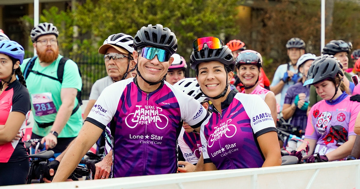 Hawk, left, and Leonor ‘Leo’ Harris at the 2023 Texas Mamma Jamma Ride. 