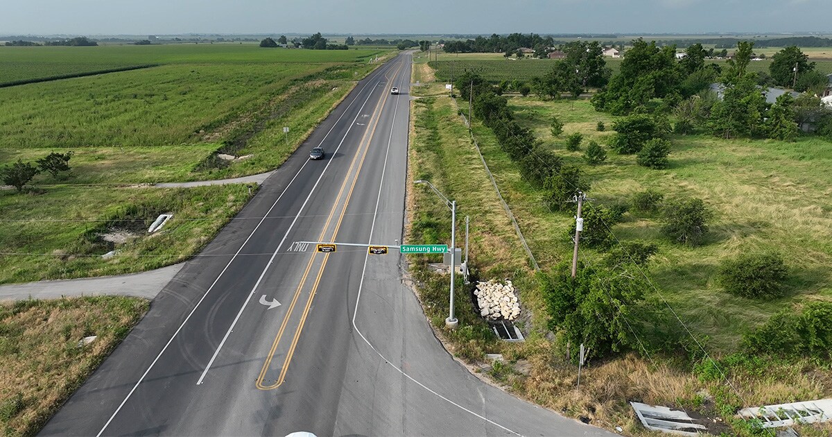 Aerial photo of Samsung Highway at FM 973 in Taylor, Texas