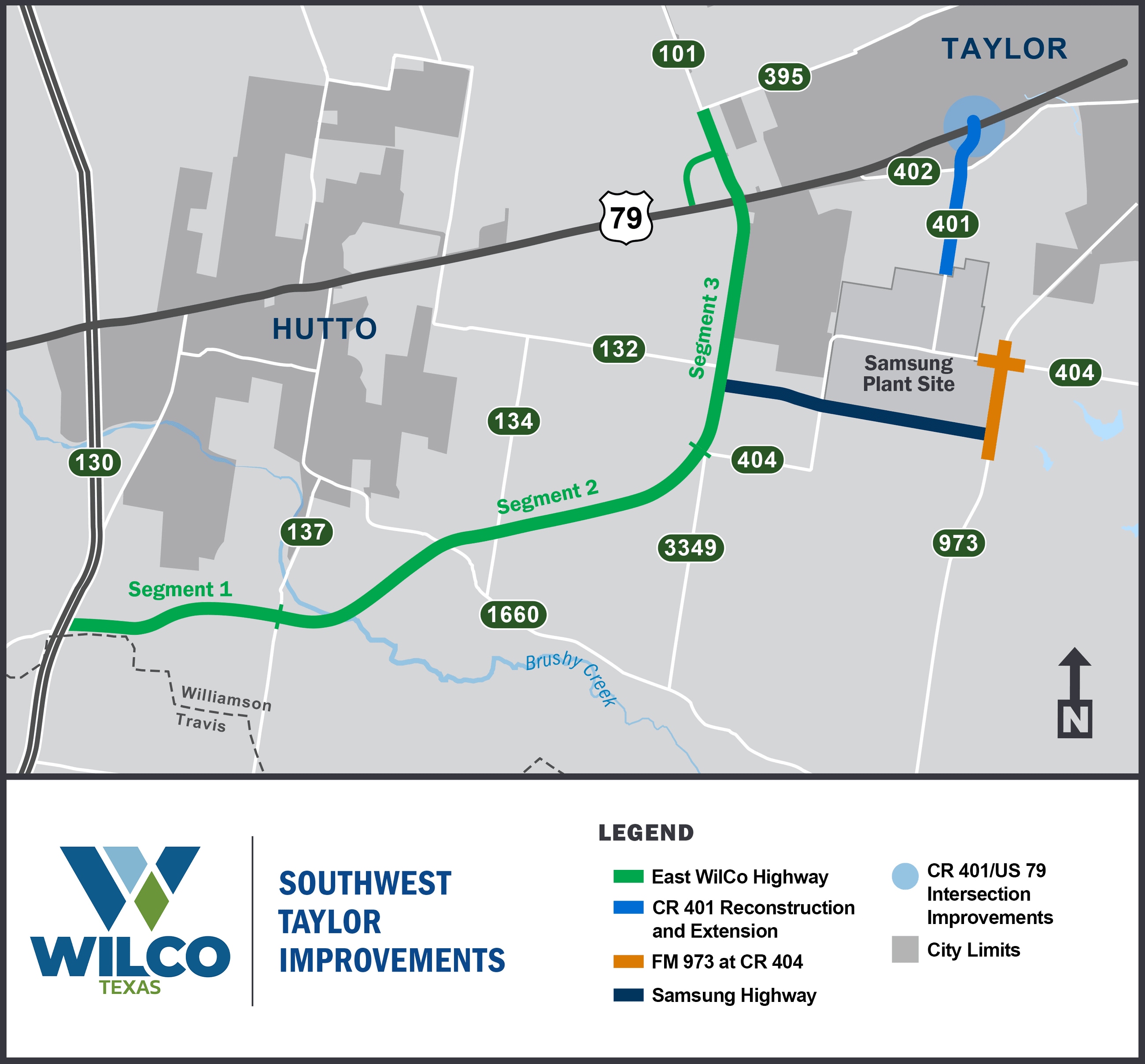 Map of the Southwest Taylor Improvements