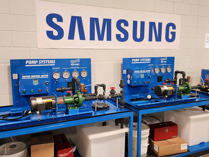 Equipment at Taylor High School’s new career and technology education (CTE) building. Samsung Austin Semiconductor’s investment provided funding for the equipment and tools. 