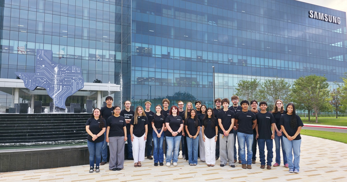 The 2026 summer class of Samsung Austin Semiconductor’s Taylor ISD internship program.