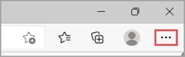 在 Edge 中，选择浏览器窗口右上角的设置和更多。