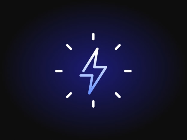 A glowing lightning bolt icon