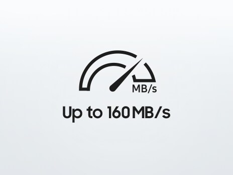 It says 'Up to 160 MB/s' along with an icon indicating performance.