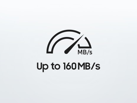 It says 'Up to 160 MB/s' along with an icon indicating performance.
