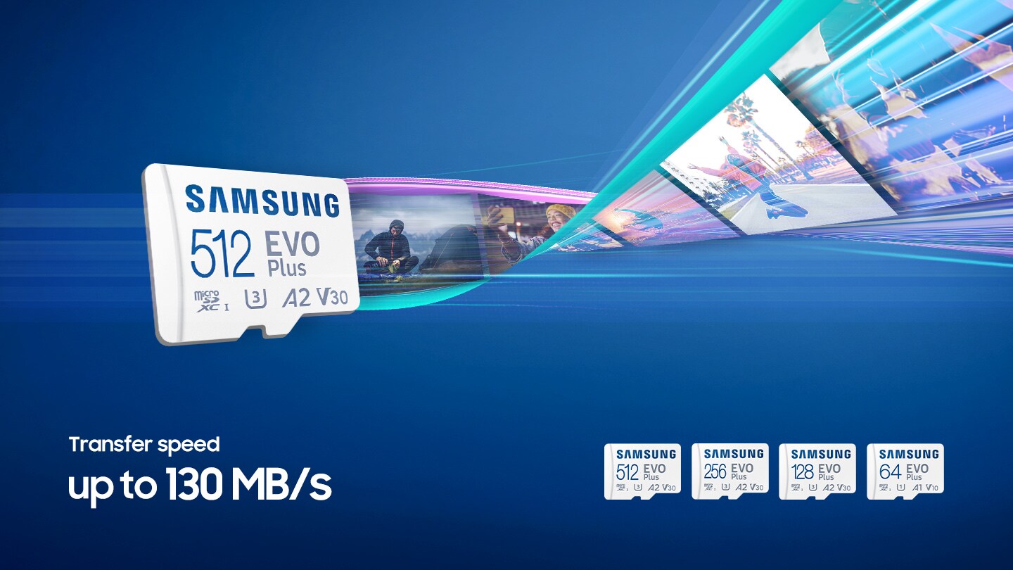 SAMSUNG microSD EVO PLUS 128Go Class10 Read up to 130Mo/s BE (P)