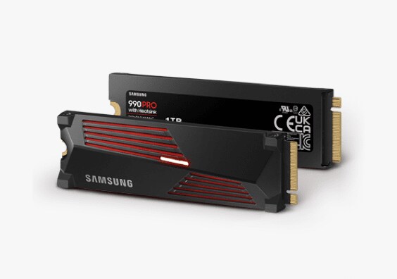 NVMe™ SSD 990 PRO with Heatsink는 게이머들에게 최적화된 제품으로 삼성반도체의 SSD 중 하나입니다.