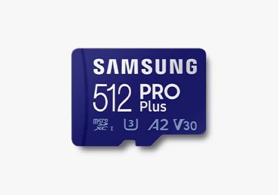 One microSD Card PRO Plus in blue facing front.