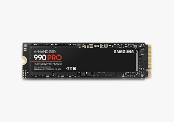 NVMe™ SSD 990 PRO（包括4TB选项），是三星半导体专为创作者优化的SSD产品之一。