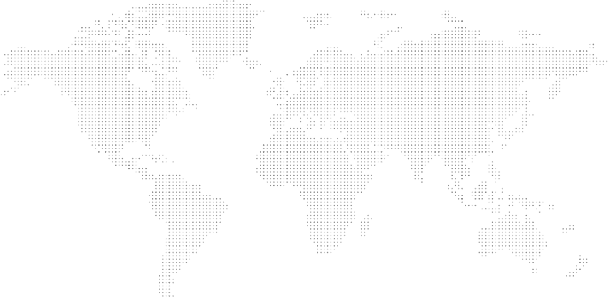 以ASCII艺术表现的世界地图