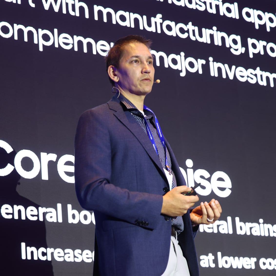 Kris Hauser, Head of Lab, presenting on Physical AI on stage