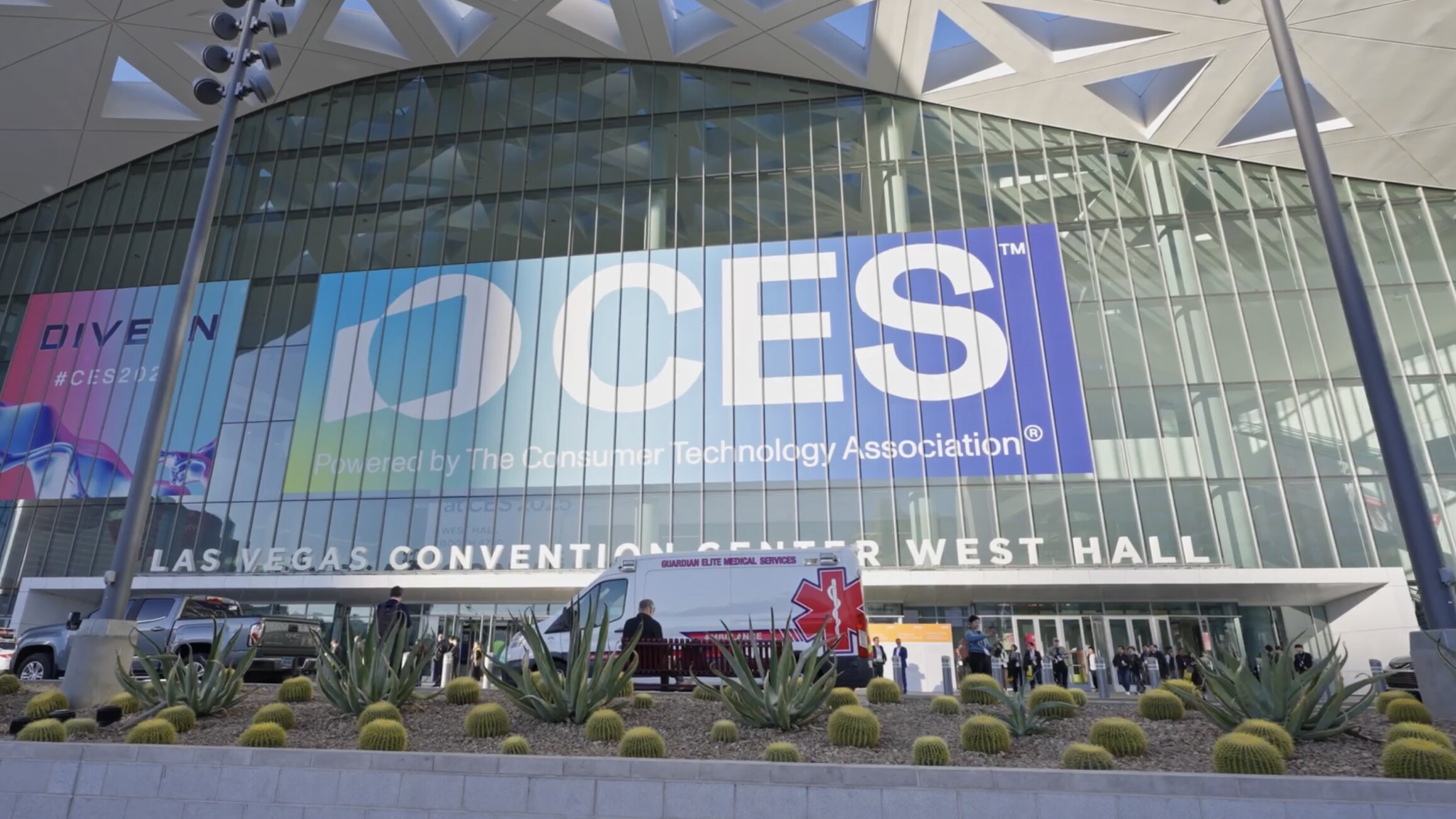 Thumbnail of a sizzle video with an exterior image of the Las Vegas Convention Center, where CES 2025 was held.