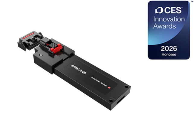A front and back view of a Samsung LPDDR5X memory module