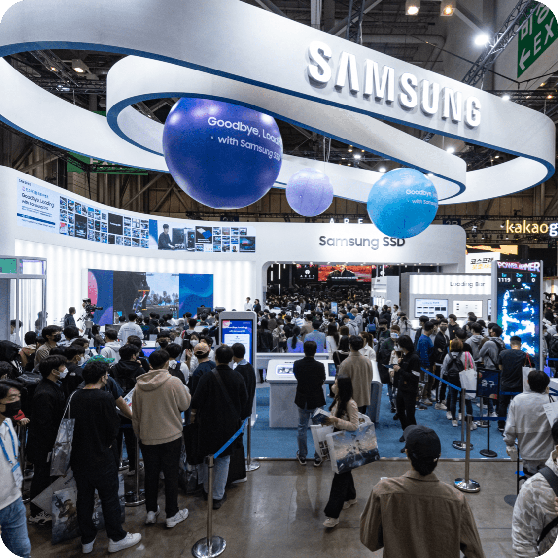 A panoramic view of Samsung Electronics semiconductor brand hall in G-STAR 2022