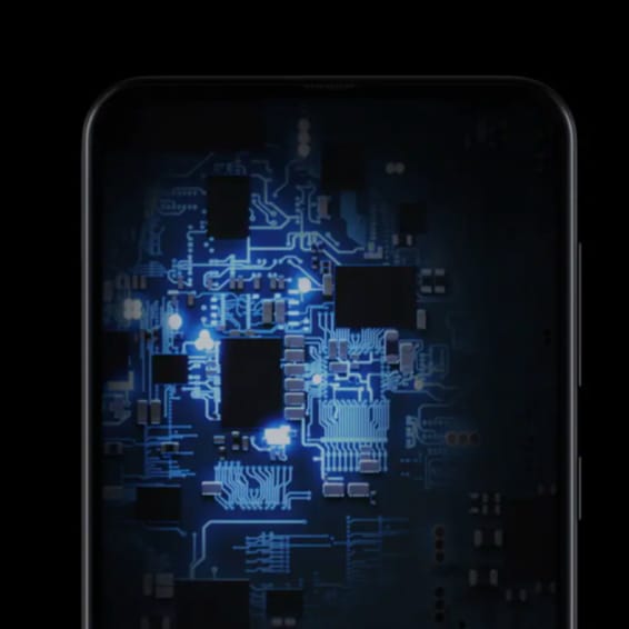 An illustrative image of a mobile device’s logic board.