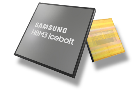 A product image of Samsung HBM3 Icebolt.