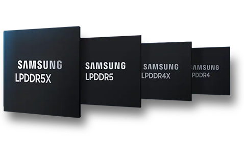 삼성 LPDDR5, LPDDR4X, LPDDR4, LPDDR3 제품들 이미지
