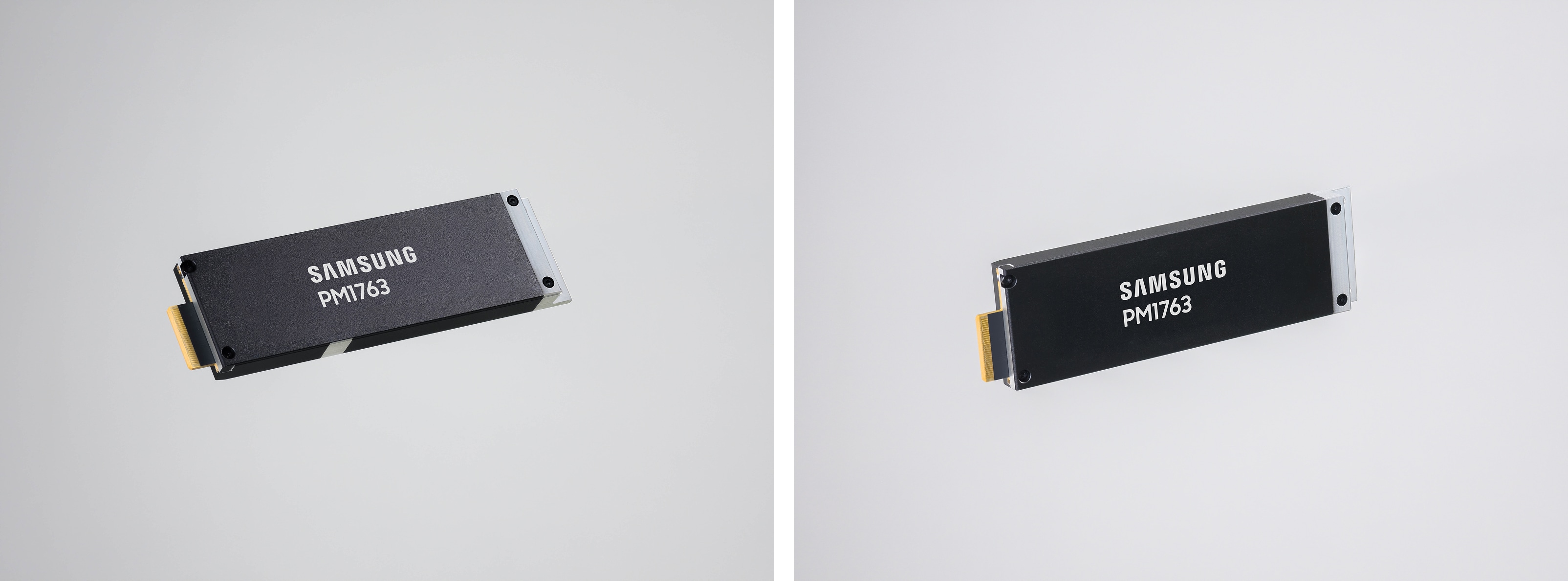 Samsung PM1763 enterprise SSDs displayed side by side on a white background