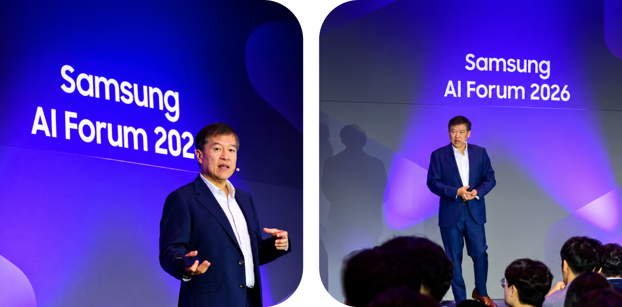 무대에서 AI 활용 현황을 설명하는 Richard Ho VP 