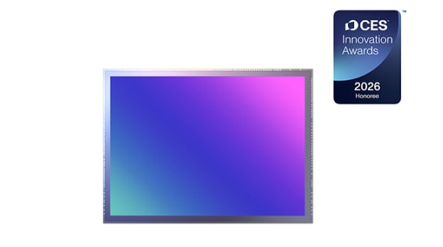 그라데이션 색상의 직사각형 디스플레이와 오른쪽에 위치한 CES 2026 혁신상 배지.