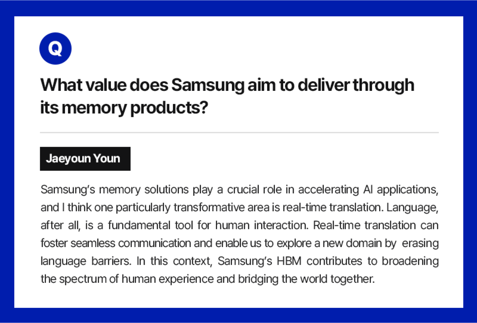 The Perfect Harmony Created by Samsung HBM: Powering the AI Era