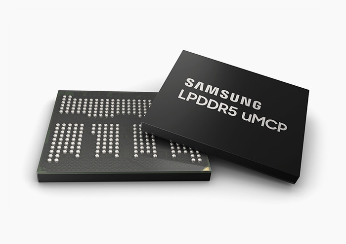 An image of Samsung LPDDR5 uMCP back and front."